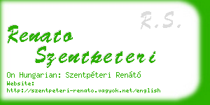 renato szentpeteri business card